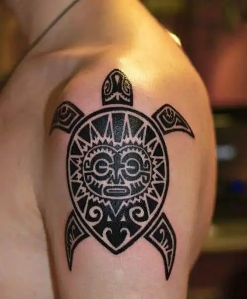 Premium Vector  Tattoo ornament with sun face maori style african aztecs  or mayan ethnic mask