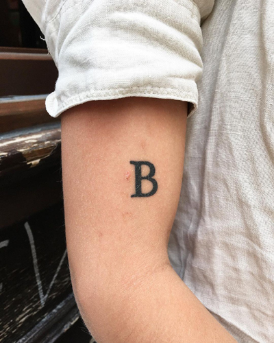Bold B Letter Tattoo Design