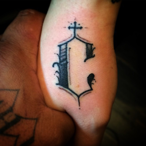 cursive c tattoo