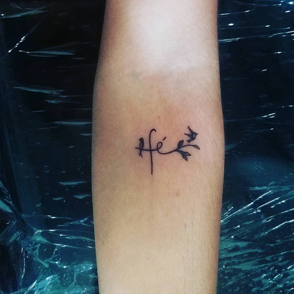 Creative F Alphabet Tattoo
