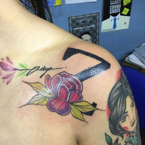Flowery Z Letter Tattoo