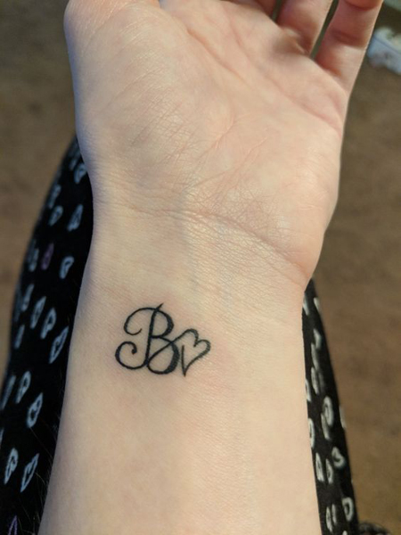 Heart B Letter Design On The Wrist