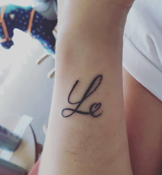 Hearty L Letter Tattoo