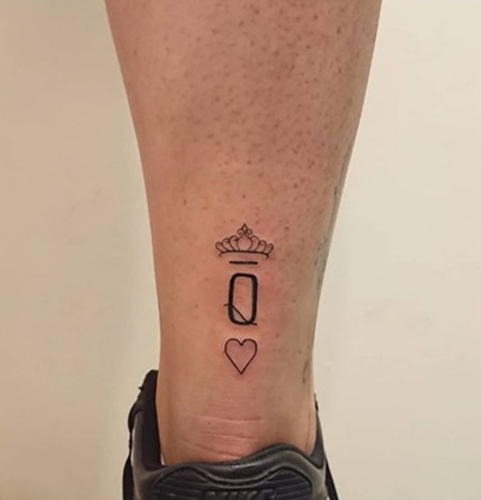 Q Letter Tattoo On The Ankle