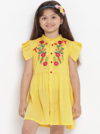 7 Years Girl Embroidered Cotton Dress