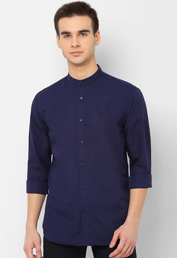 Allen Solly Chinese Collar Plain Shirt