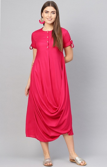 Biba Pleated Asymmetric Dress