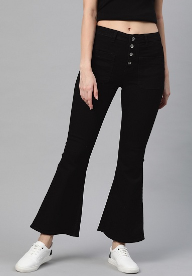 Black Flare High Rise Jeans