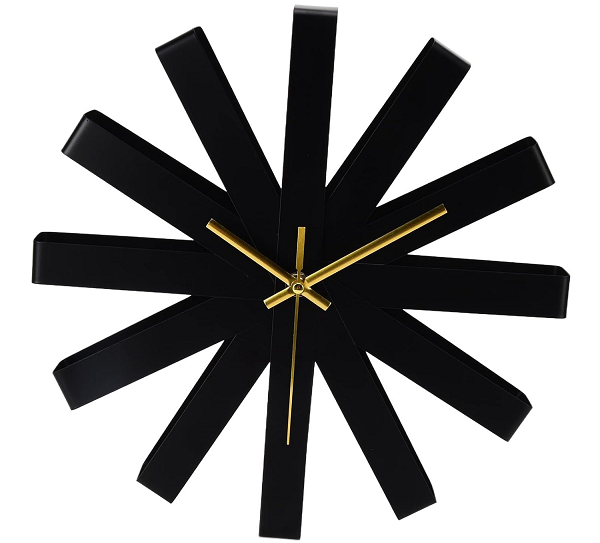 Black Ribbon Clock For Living Room