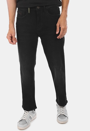 Flying Machine Straight Fit Black Jeans