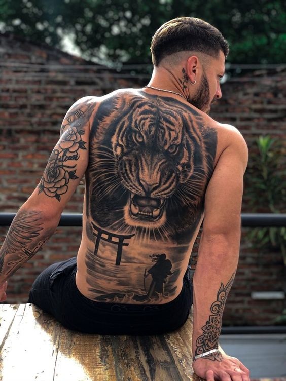 Full Back Tiger Tattoo