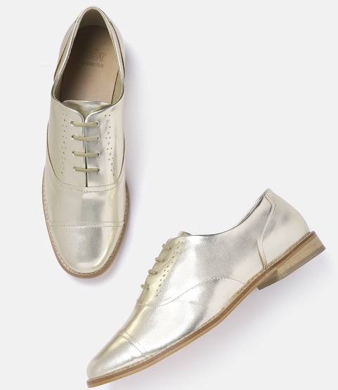 Gold Oxford Shoes