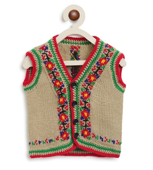 Multi Colour Knitted Sweater For Kid Girls