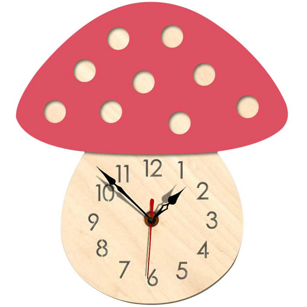 Mushroom Shaped Wooden Designer Clock
