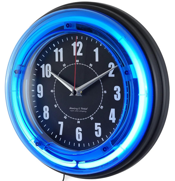 Neon Blue Clock