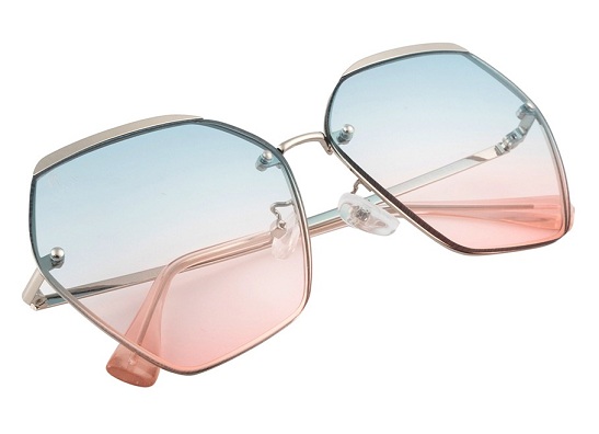 Oversized Rimless Oval Sunglasses