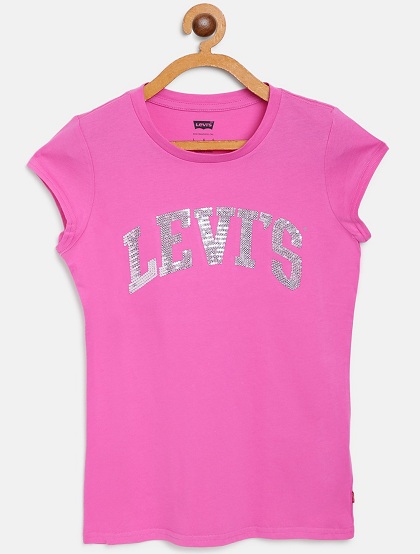Pink Levis T Shirt For Kid Girls