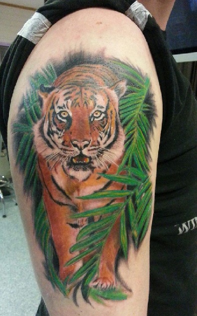 Tiger In The Jungle Tattoo