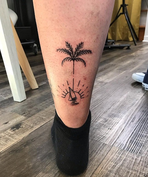 12 Palm Tree Leg Tattoos