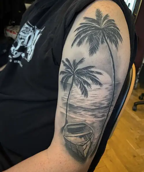 Timebomb Tattoo on Twitter Epic BeachTattoo by Charlie timebombcroydon   Pop on in to book some awesome ink tattoo tattoos palmtreetattoo  sunsettattoo londontattoo palmtrees seatattoo croydon finelinetattoo  wavetattoo suntattoo 