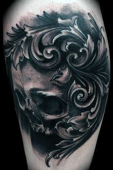 Baroque Skull Tattoo