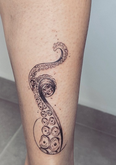 Baroque Tattoo With Octopus Leg