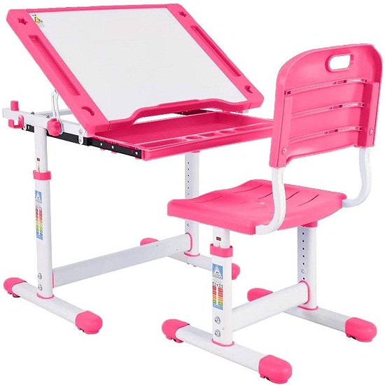 FURNITURE FIRST Princess Study Table with Chair for Kids