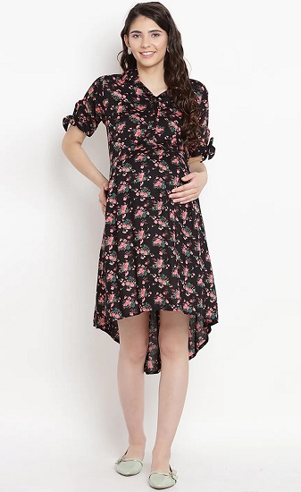 High Low Maternity Floral Dress