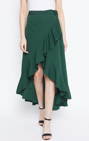 High Low Plain Maxi Skirt