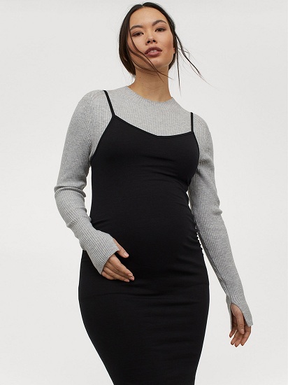 Knee Length Maternity Bodycon Dress