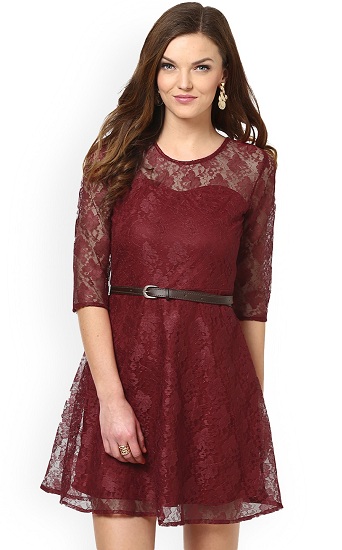 Lace Mini Fit And Flare Dress