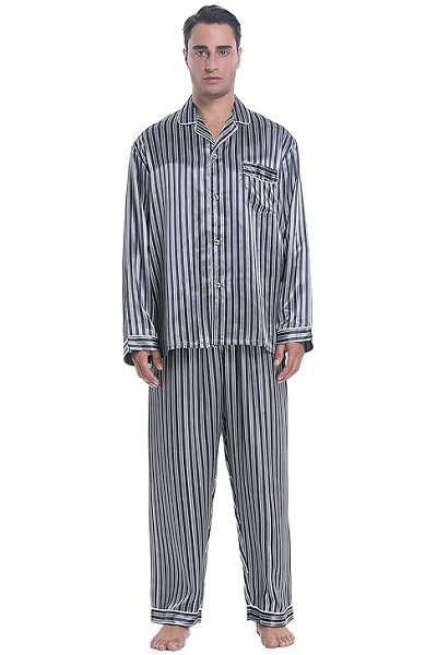 Men’s Striped Style Satin Pajamas