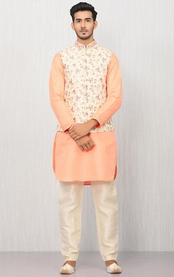 Silk Manyavar Kurta Pyjama With Jacket