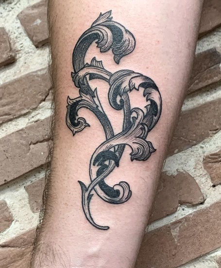 Unique Baroque Filigree Tattoo