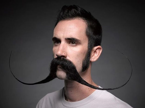 Waxed Sideways Mustache Styles