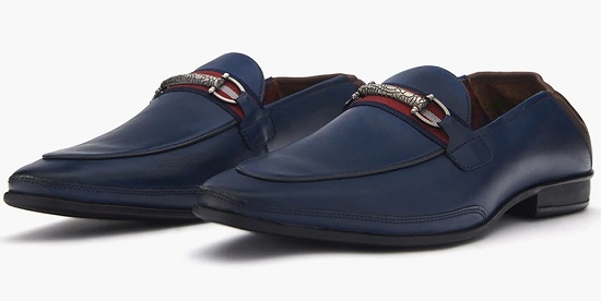 Blue Leather Formal Shoes