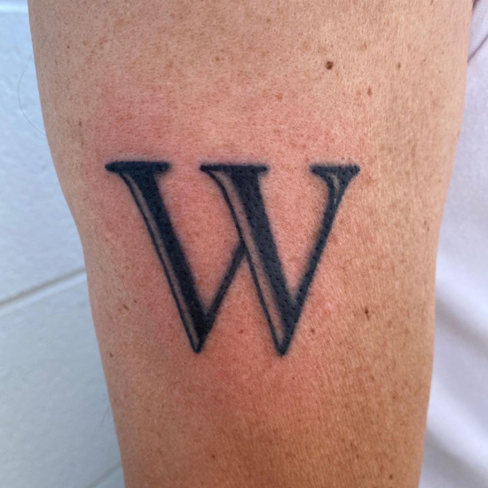 Exceptional W Letter Tattoo Design