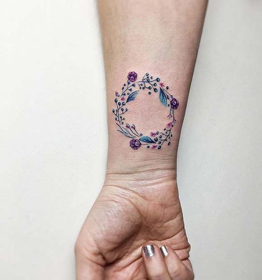 Floral O Letter Tattoo Design