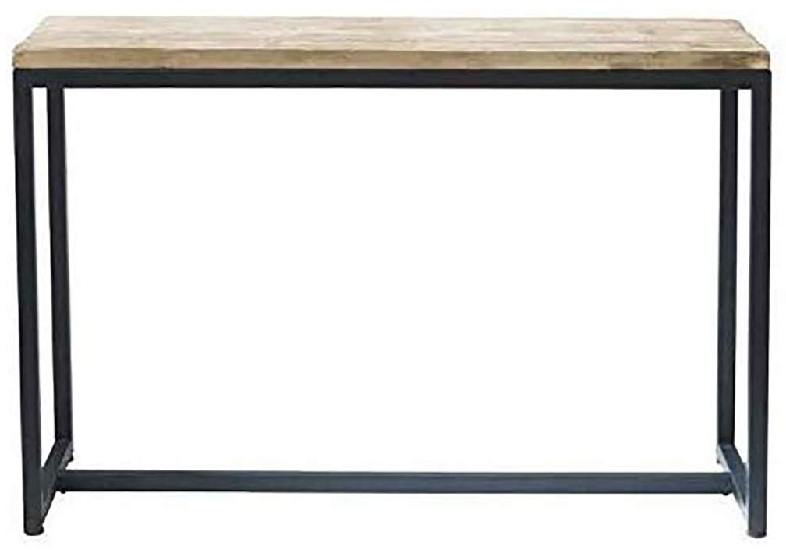 Homey Essense Metal Frame Solid Wood Console Table