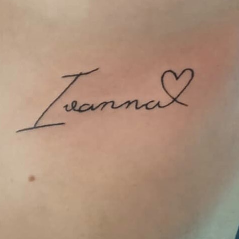 I Letter Name Tattoo With A Heart