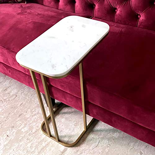 INDISKIE Gold Finish Marble Coffee Table