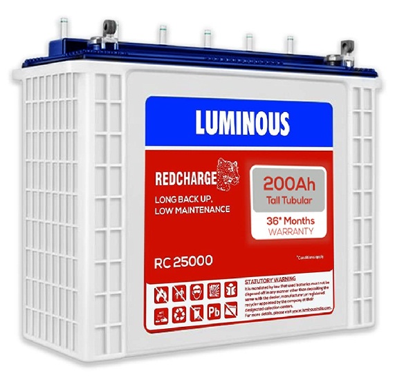 Luminous Red Charge RC 25000 200 Ah Inverter Battery For Home