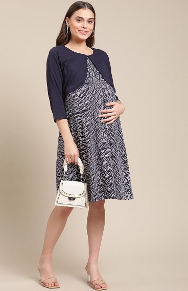 Maternity Dress With Shrug