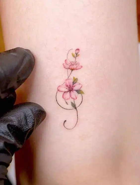 Music Flower Tattoo