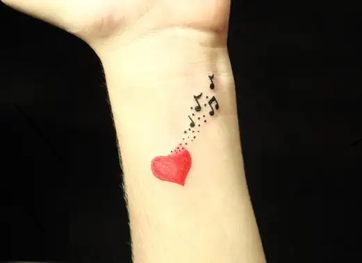 Music Heart Tattoo For Men