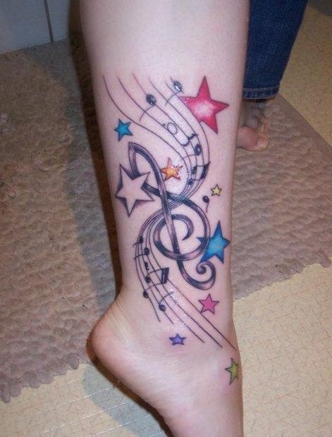 Learn 95+ about music note star tattoo designs super hot -  .vn
