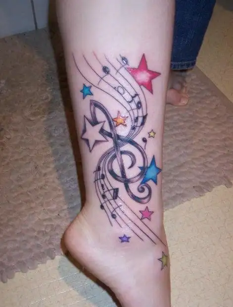 Linework Music tattoo women at theYoucom