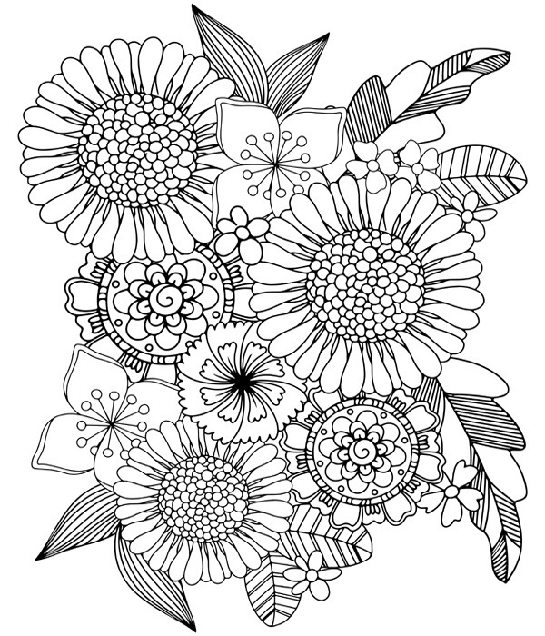 Realistic Flower Coloring Pages