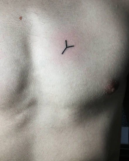 Simple Y Letter Tattoo