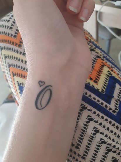 Stylish O Letter Tattoo With A Small Heart